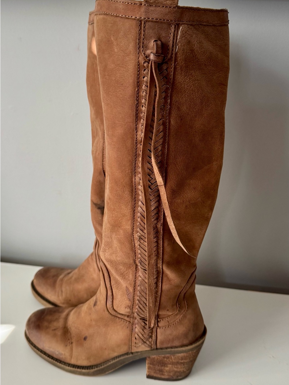 Nine West Vintage America Collection Taupe Leather Boots – Size 5.5